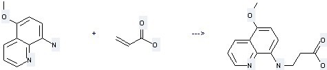 8-Quinolinamine, 5-methoxy- can be used to produce 3-(5-Methoxy-quinolin-8-ylamino)-propionic acid.